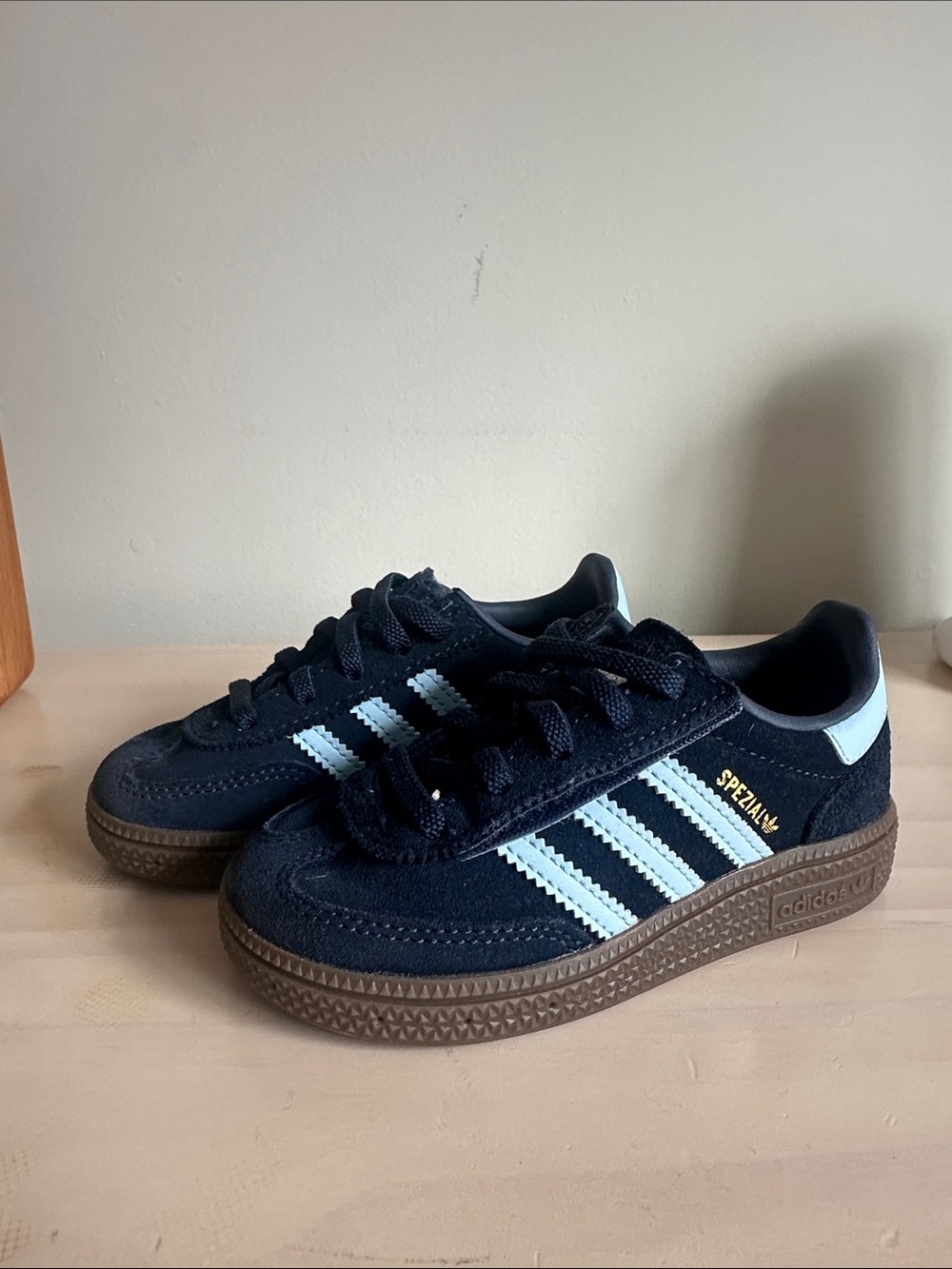 adidas Kids Navy Blue and Light Blue Spezial Suede Sneakers
